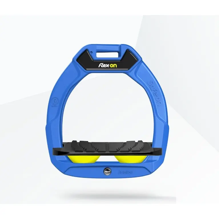 Sicherheitssteigbügel Reiten Neigung Grip Blau/Schwarz/Gelb Kinder Flex-On Safe-On