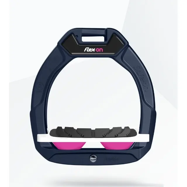 Sicherheitssteigbügel Reiten Neigung Grip Marine/Weiß/Rosa Kinder Flex-On Safe-On