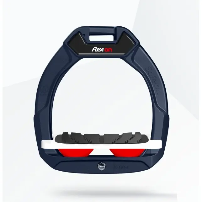 Sicherheitssteigbügel Reiten Neigung Grip Marine/Weiß/Rot Kinder Flex-On Safe-On