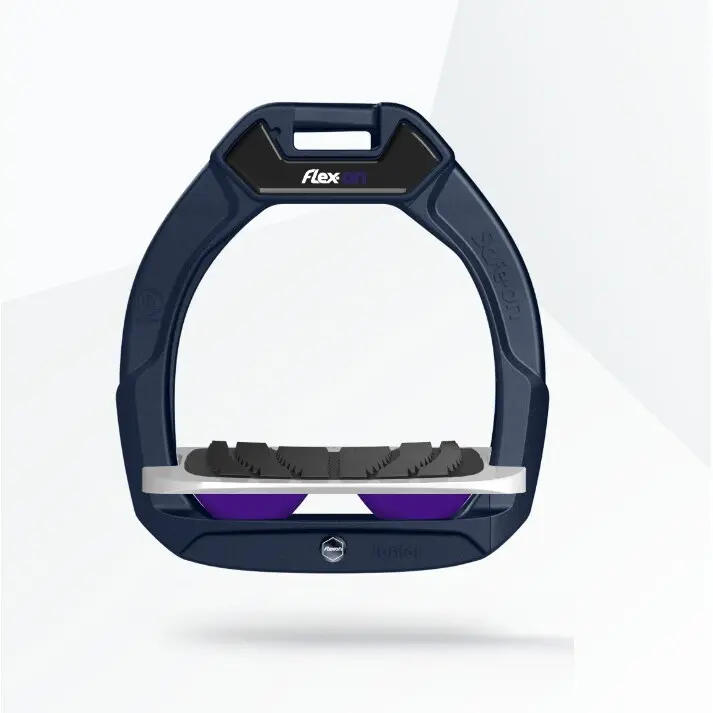 Sicherheitssteigbügel Reiten Neigung Grip Marine/Grau/Violett Kinder Flex-On Safe-On