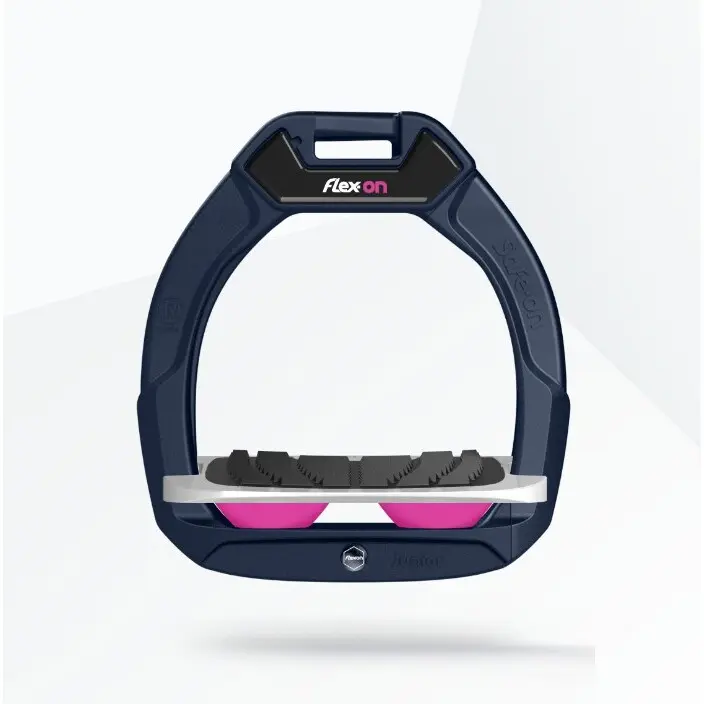 Sicherheitsreitsteigbügel Neigung Grip Marine/Grau/Rosa für Kinder Flex-On Safe-On