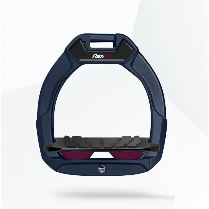 Sicherheitssteigbügel Reiten Neigung Grip Marine/Schwarz/Pflaume Kinder Flex-On Safe-On