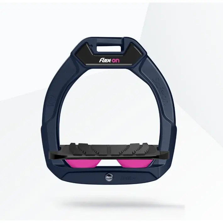 Étriers de sécurité d’équitation Incliné Grip Marine/Noir/Rose enfant Flex-On Safe-On