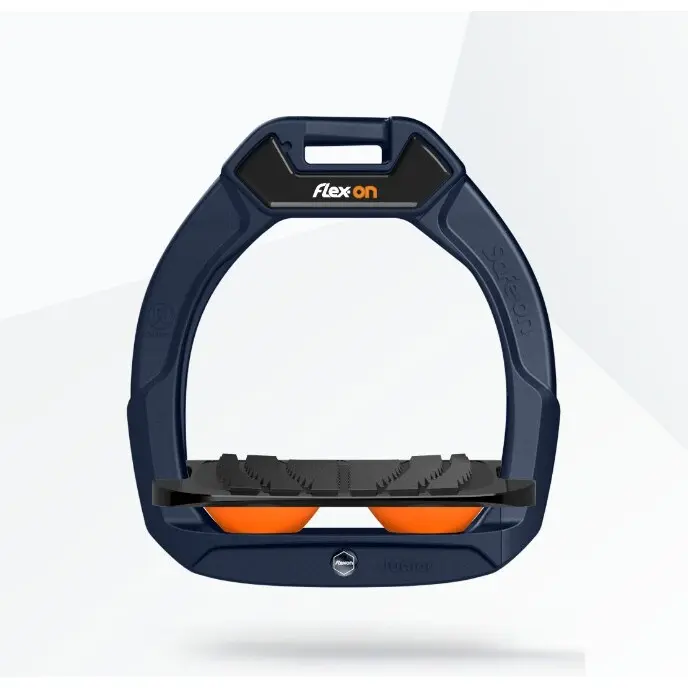 Sicherheitsreitsteigbügel Neigbar Grip Marine/Schwarz/Orange Kind Flex-On Safe-On