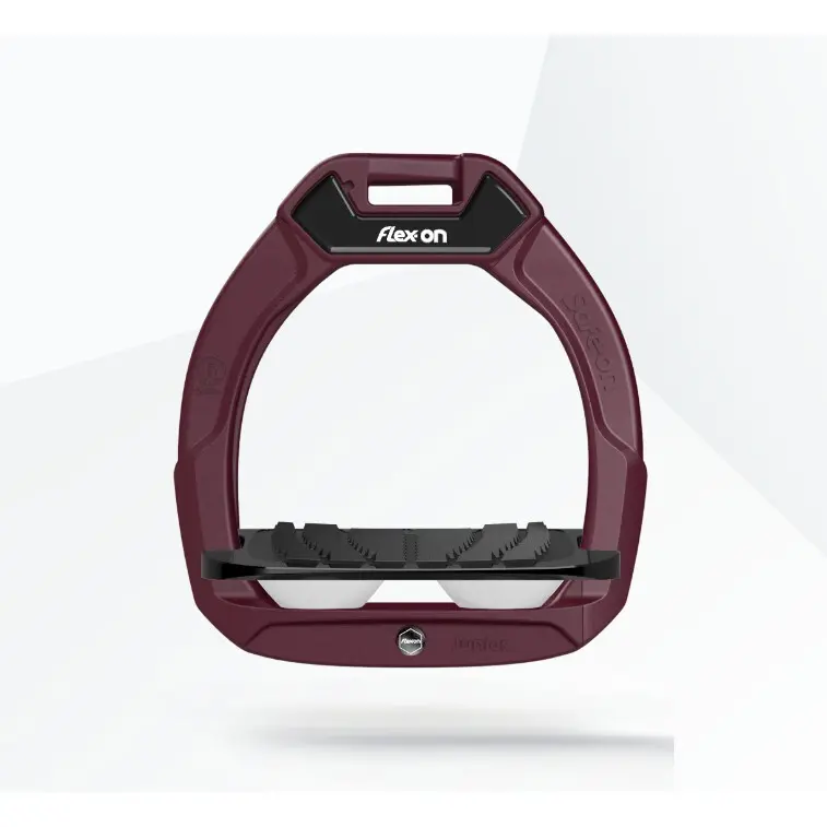 Sicherheitssteigbügel Reiten Schräg Grip Bordeaux/Schwarz/Weiß Kinder Flex-On Safe-On