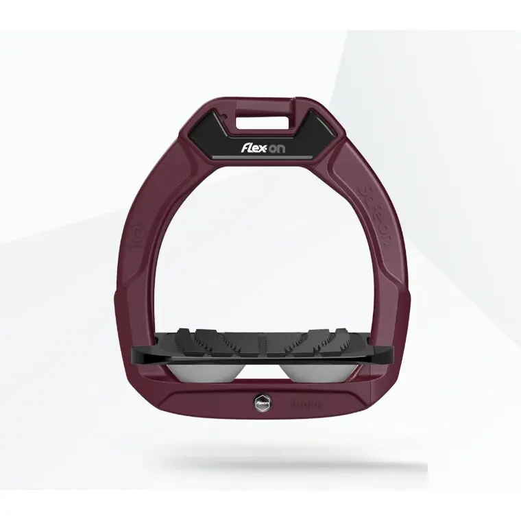 Sicherheitssteigbügel Reiten Neigung Grip Bordeaux/Schwarz/Grau Kinder Flex-On Safe-On
