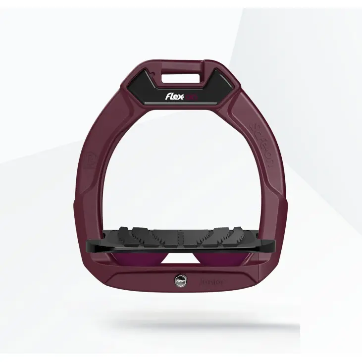 Sicherheitssteigbügel für Reiter mit Neigung Grip Bordeaux/Schwarz/Lila Kinder Flex-On Safe-On