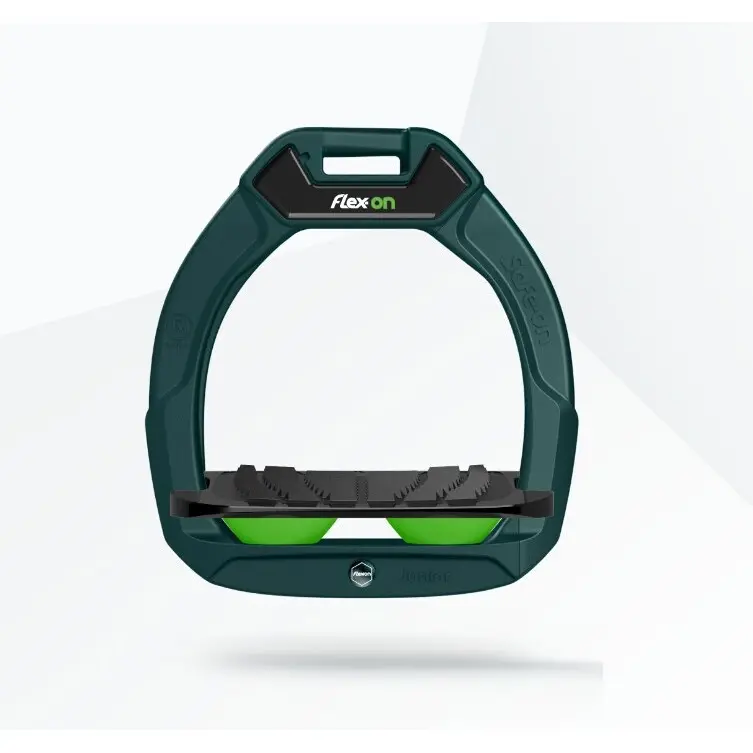 Comparer les prix de Étriers de sécurité d’équitation Incliné Grip Vert/Noir/Vert enfant Flex-On Safe-On