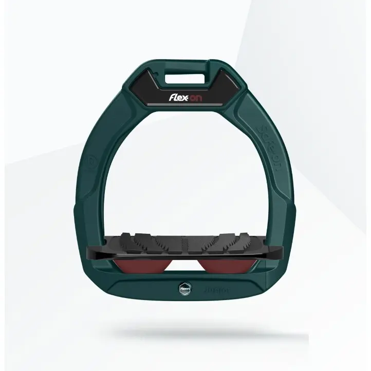 Sicherheitssteigbügel Reitkomfort Neigung Grip Grün/Schwarz/Bordeaux Kinder Flex-On Safe-On