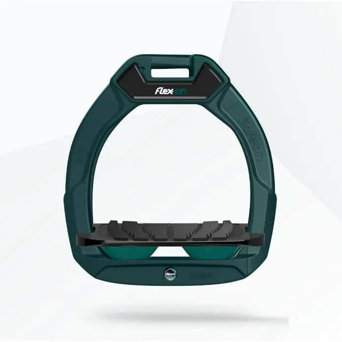 Comparer les prix de Étriers de sécurité d’équitation Incliné Grip Vert/Noir/Vert enfant Flex-On Safe-On