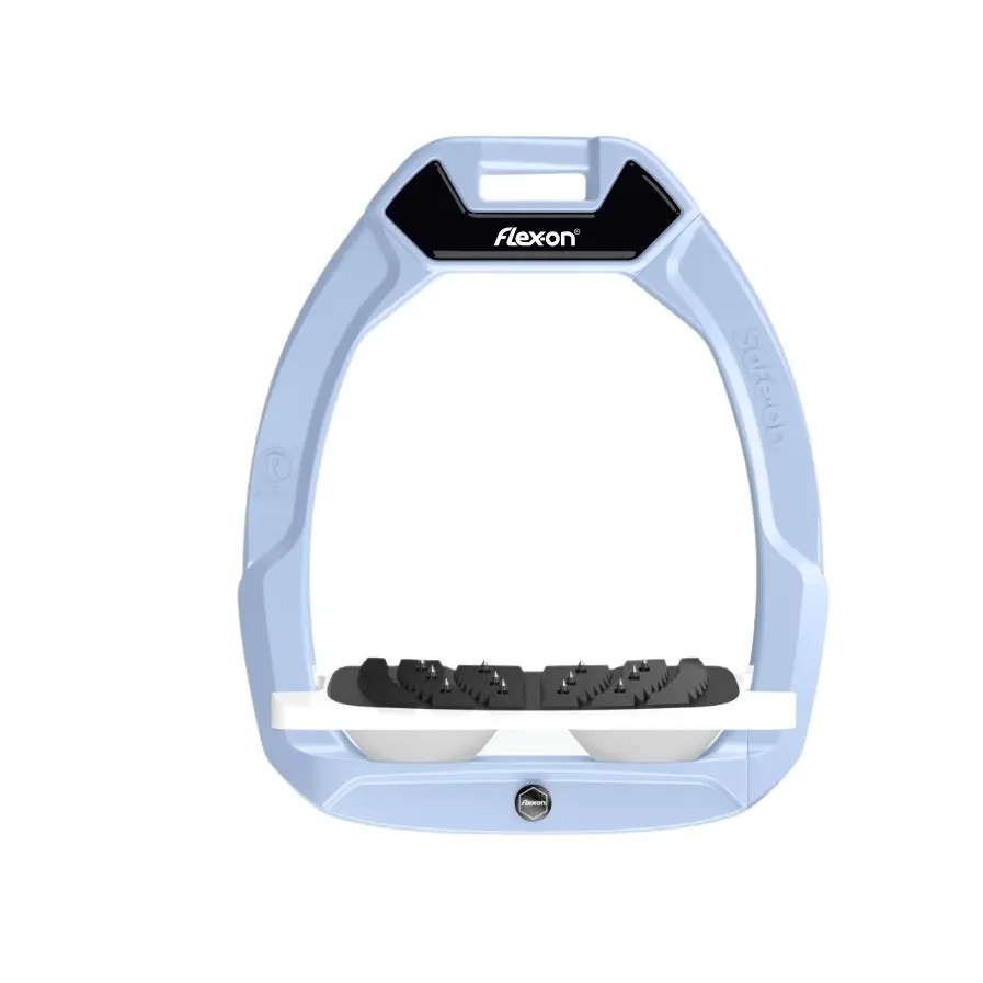 Meilleurs prix pour Étriers de sécurité d’équitation Incliné Ultra Grip Bleu/Blanc/Blanc Flex-On Safe-On