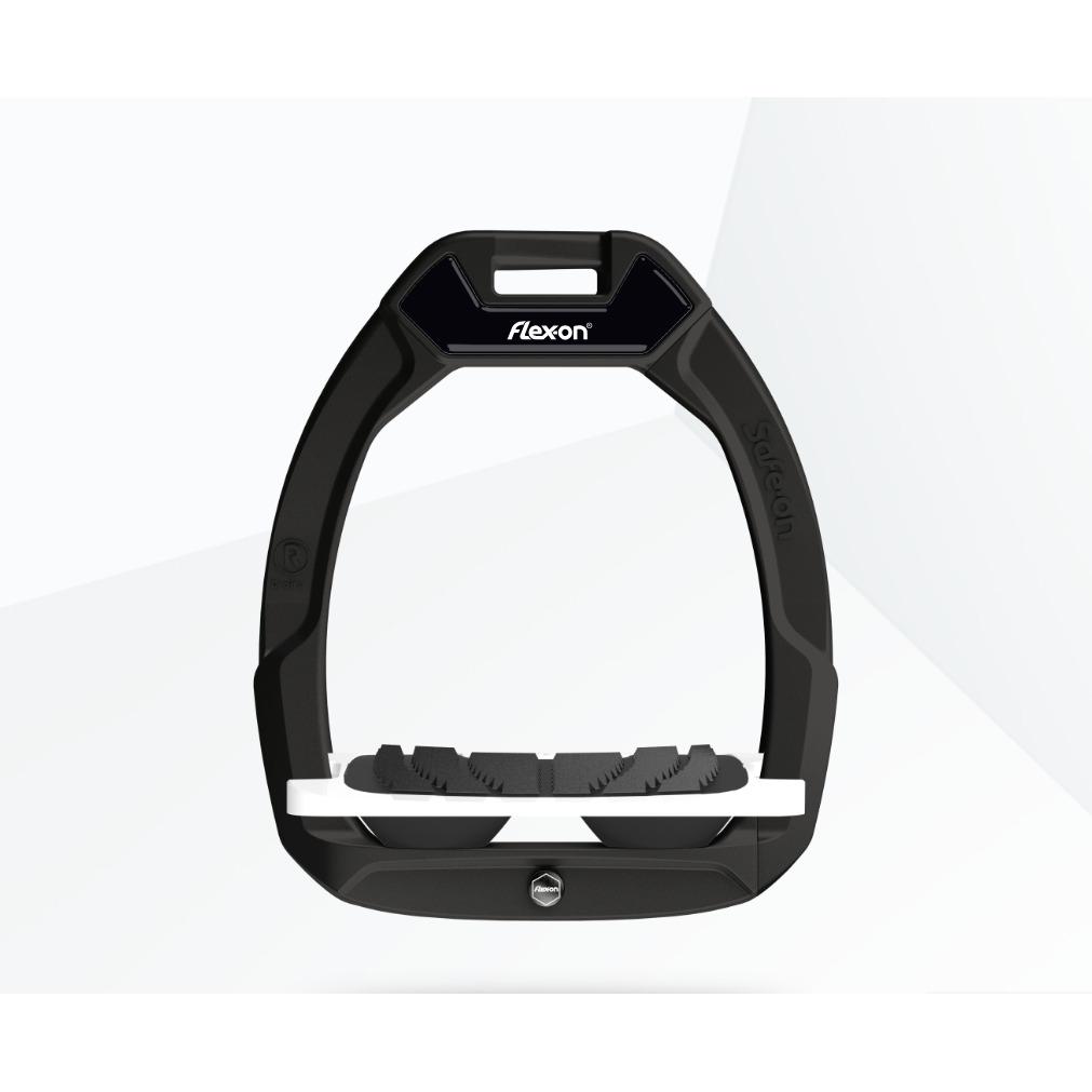 Meilleurs prix pour Étriers de sécurité d’équitation Incliné Grip Noir/Blanc/Noir Flex On Safe-On
