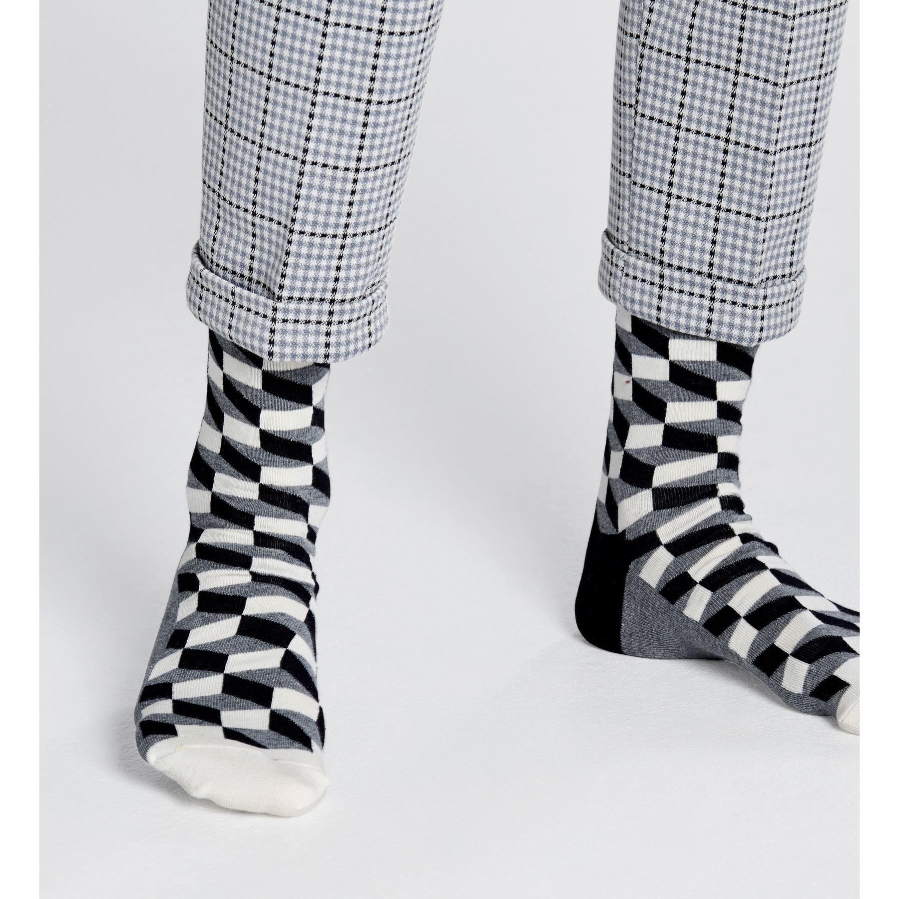 7340071160153 - Graue Weiße Baumwollsocken Filled Optic | 7340071160153