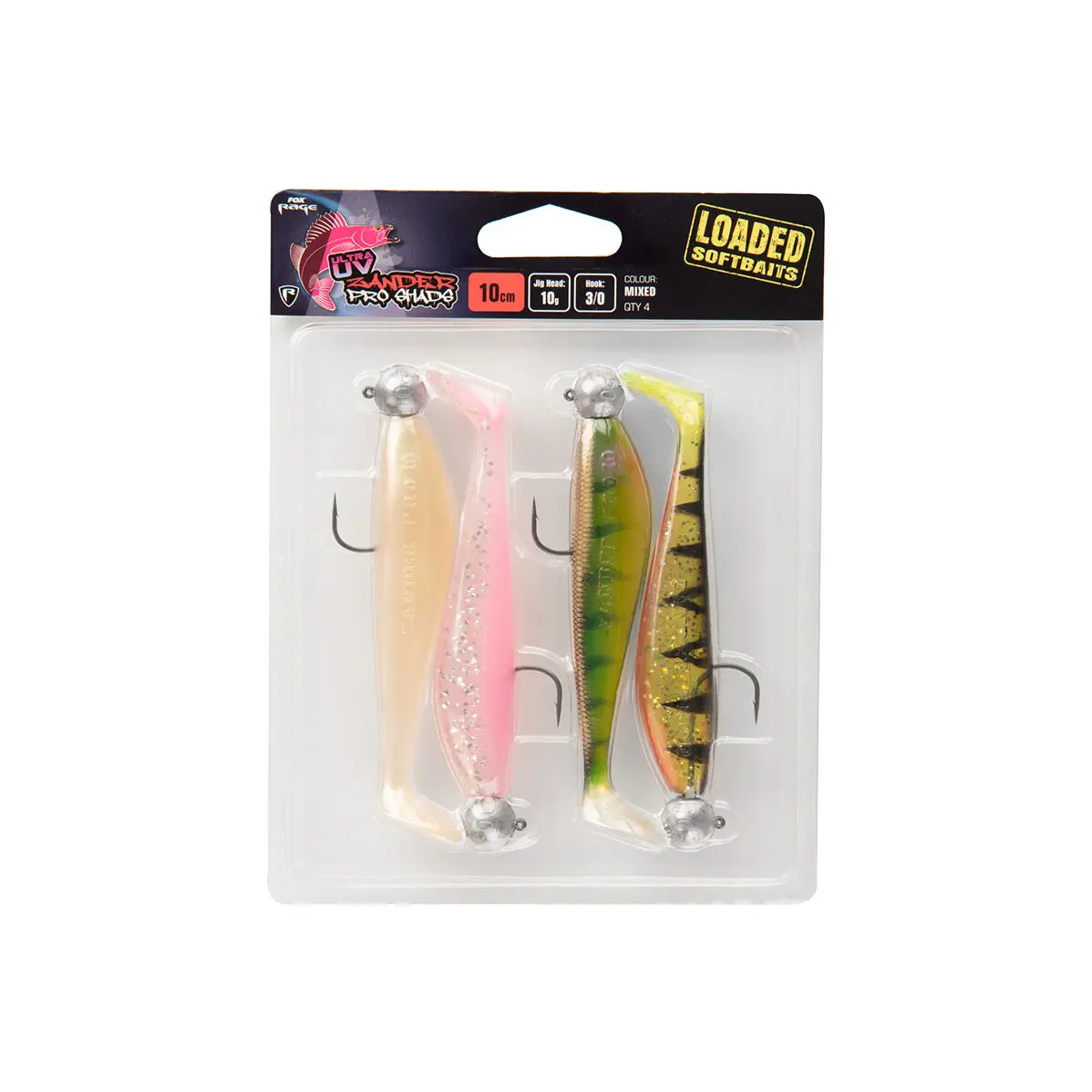 Lockvögel Fox Rage Zander Pro Loaded UV 10 g 3 (x4)
