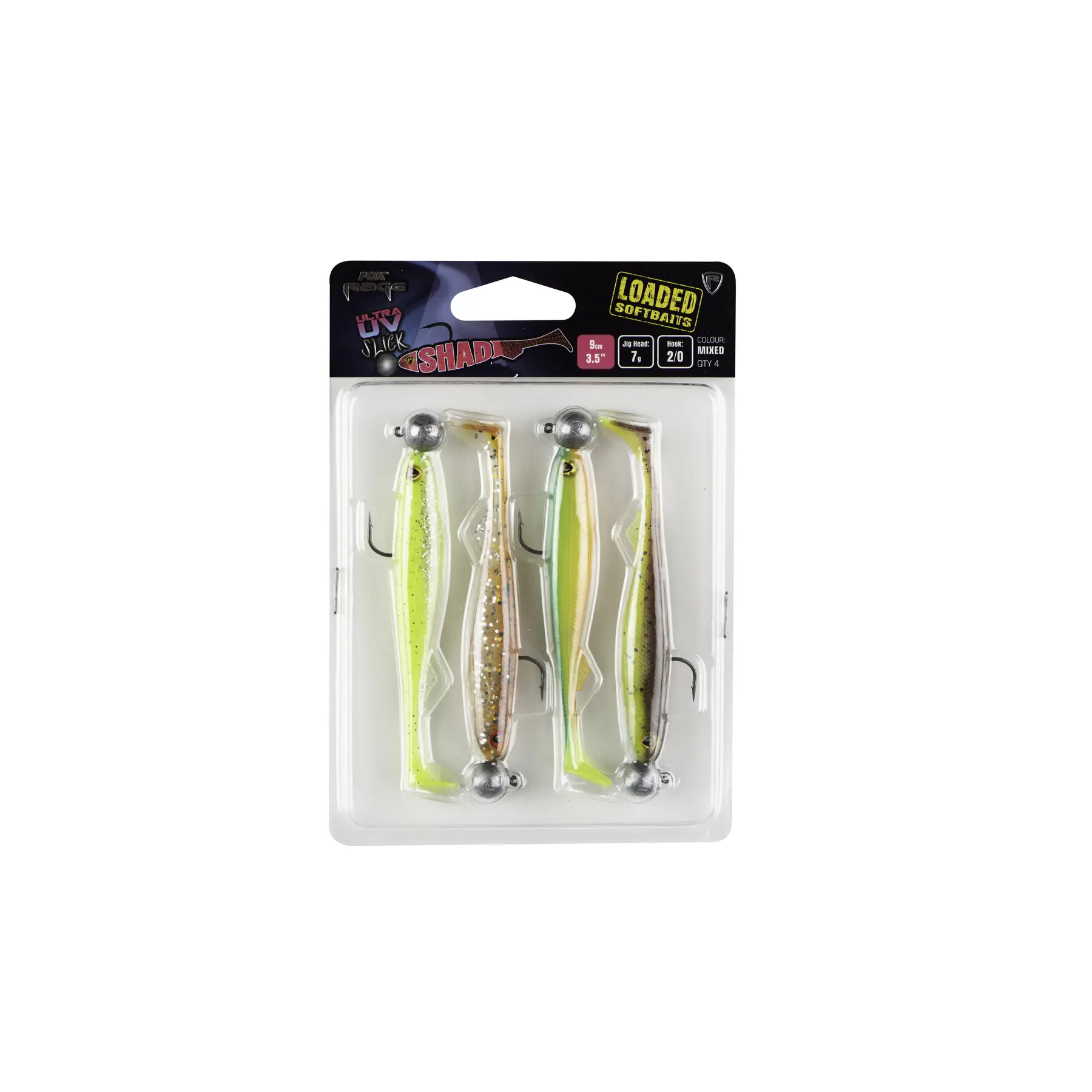 Decoys Fox Rage Slick Shad Uv Cp Ld 10 G 3/0 (x4)