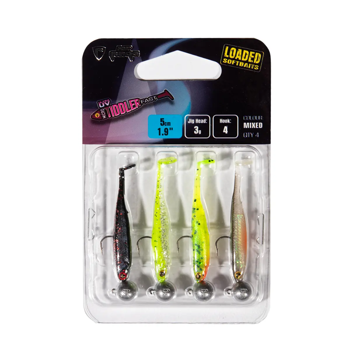 Set Of 4 Lures Fox Rage Micro Tiddler Fast (x4)
