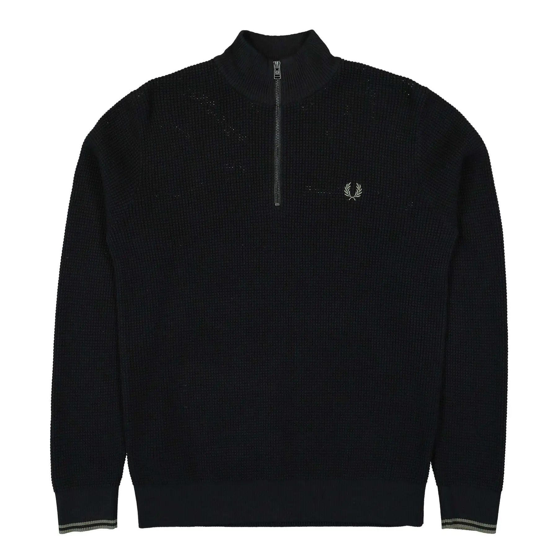 Pullover 1/2 Reißverschluss Fred Perry Waffle Stitch