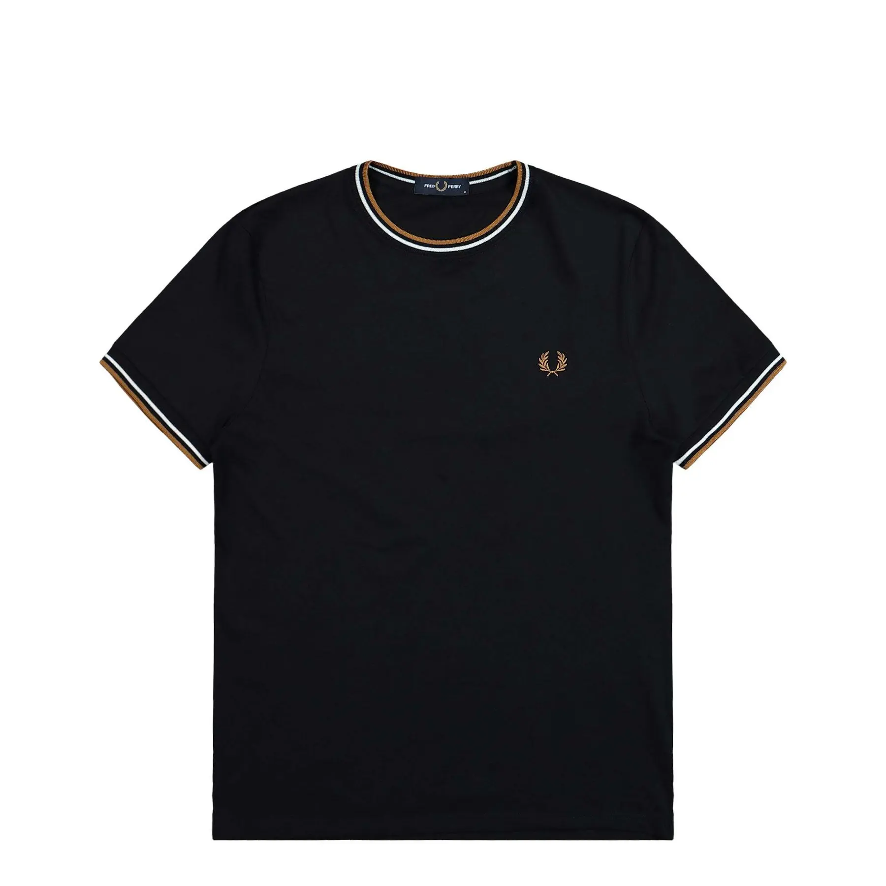 Contrast Trim Double Stripe T-Shirt Fred Perry