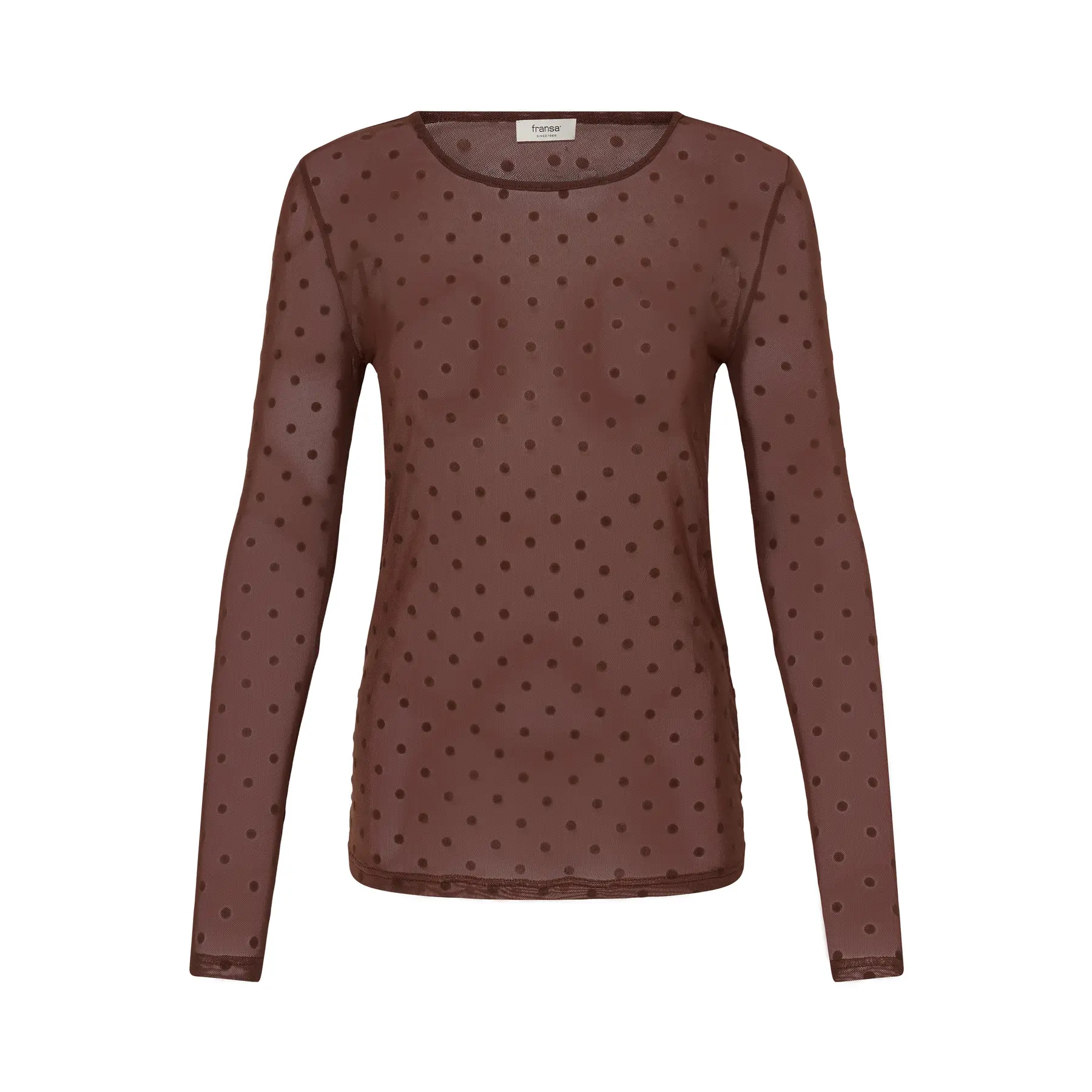 Fransa Women's Rouge Long Sleeve T-Shirt Deta
