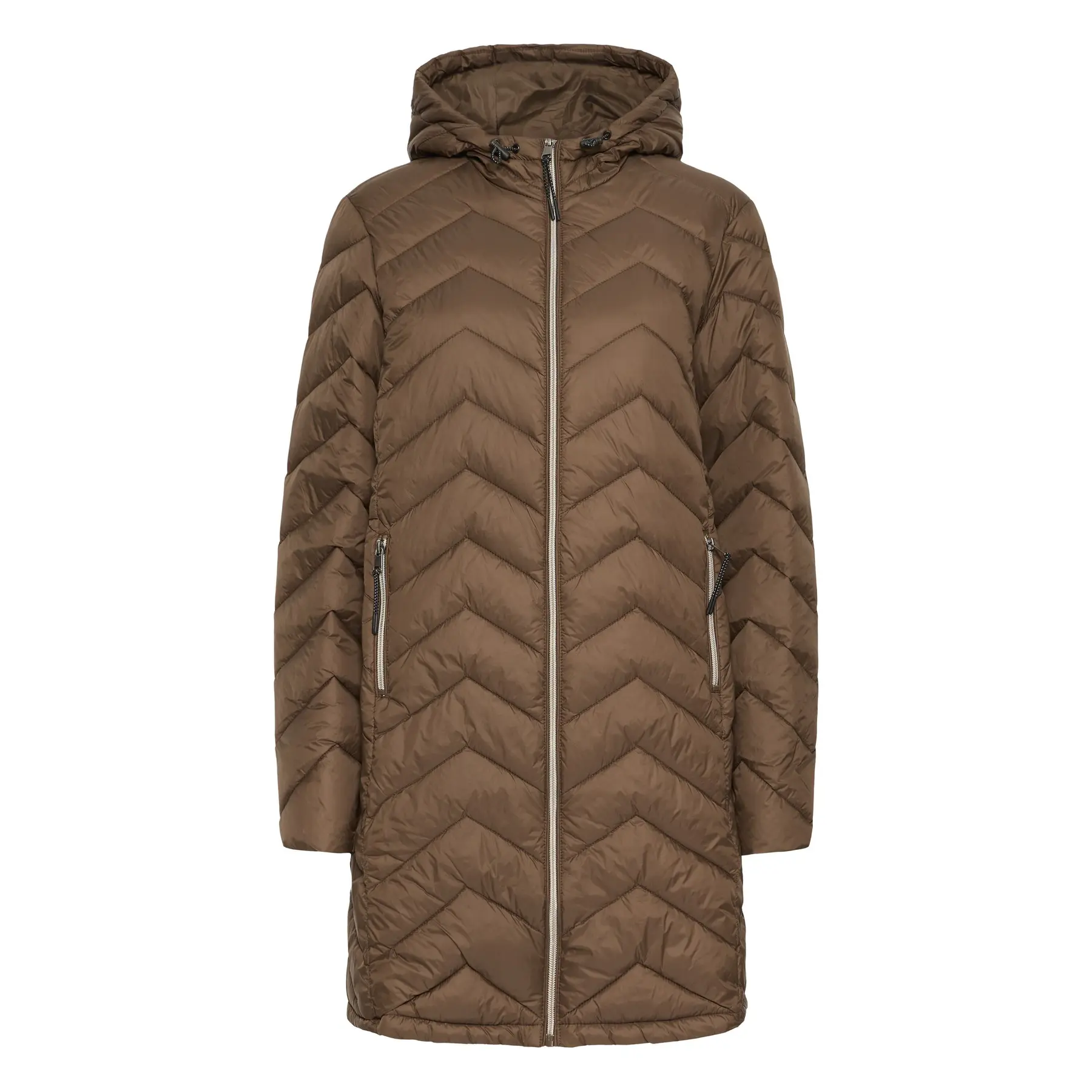 Fransa Women's Marron Long Jacket Woman 12