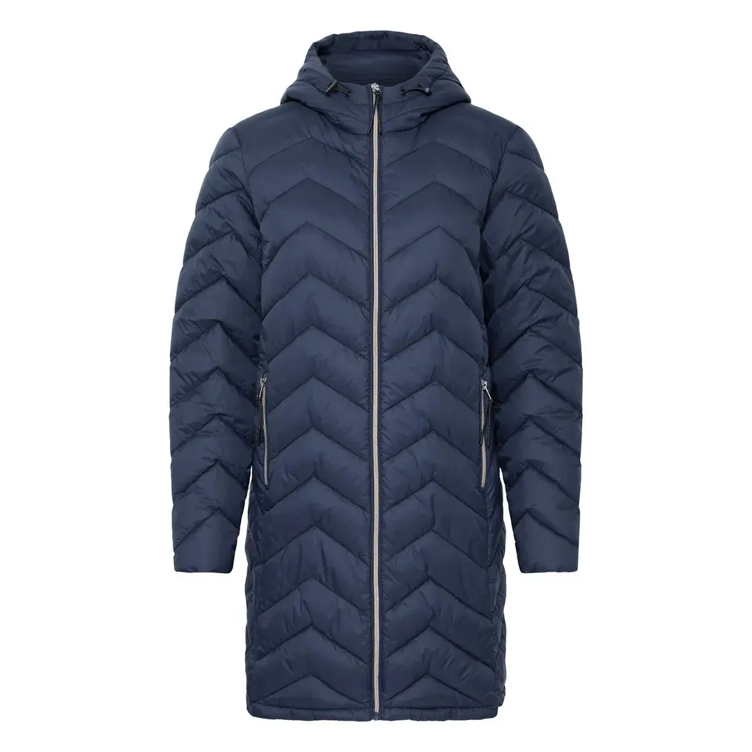 Fransa Women's Bleu Long Jacket Woman 12