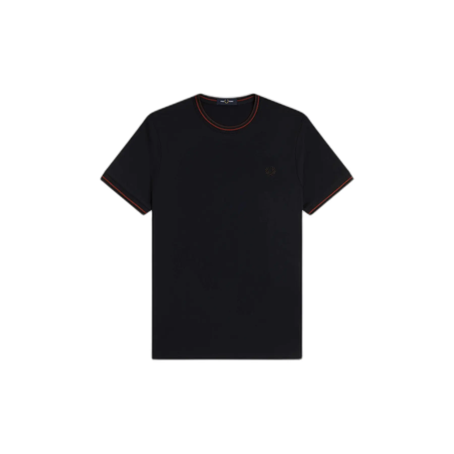 Fred Perry Men's Bleu Contrast Trim Double Stripe T-Shirt