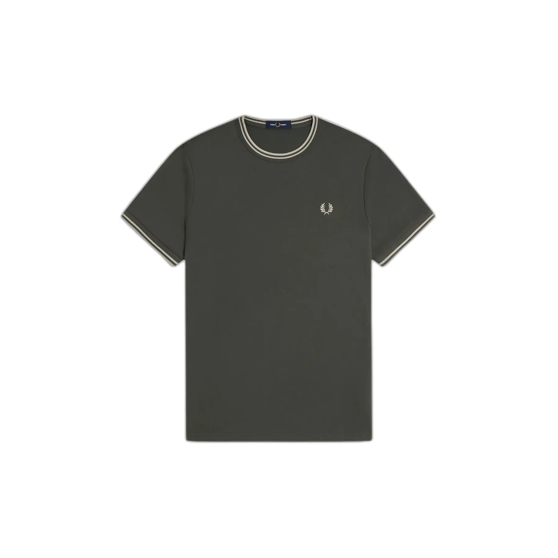 Fred Perry Vert Contrast Trim Double Stripe T-Shirt