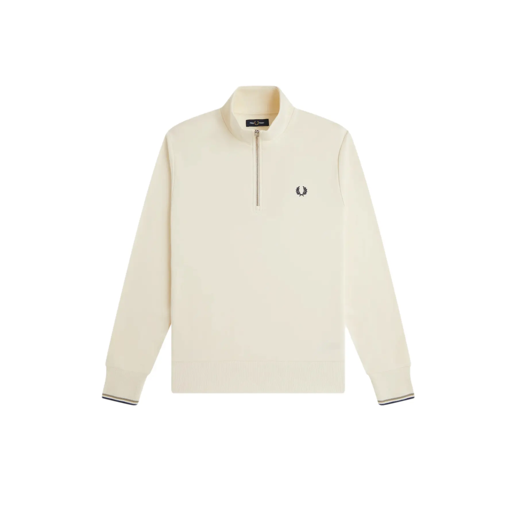 Fred Perry Men's Beige 1/2 Zip Sweatshirt