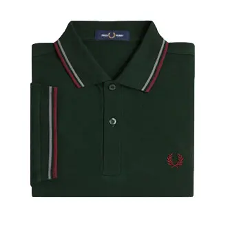 Fred Perry Vert Polo With Double Piping