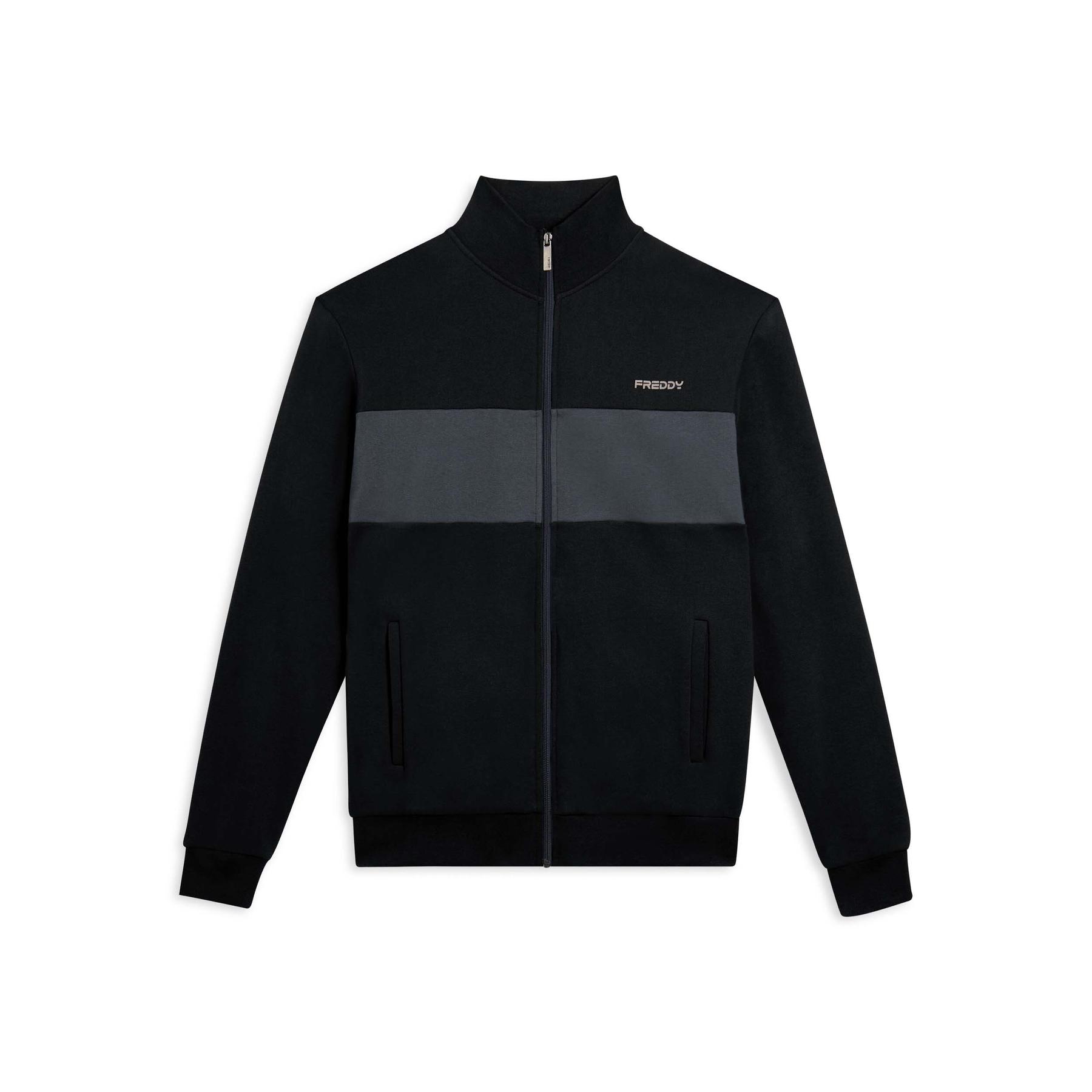 8034170775934 - Reißverschluss-Sweatshirt mit kontrastierendem Streifen auf der Brust Freddy