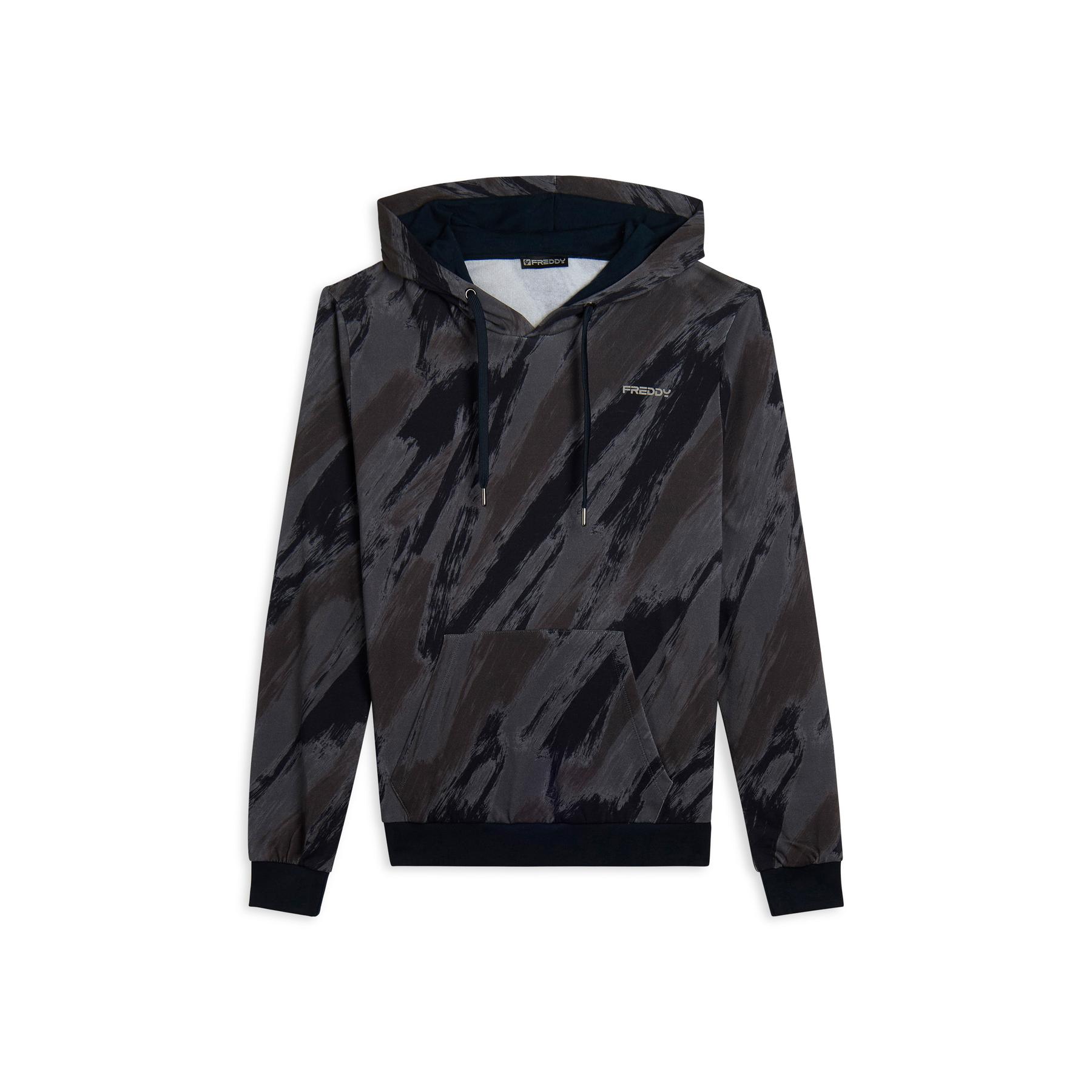 8034170776412 - Kapuzensweatshirt mit Kängurutasche und Allover-Print Freddy