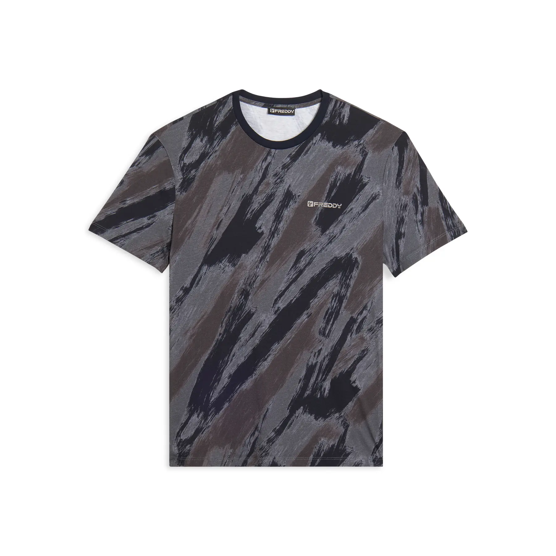 8034170777617 - T-Shirt mit Pinselstrich-Print aus Baumwolle Freddy