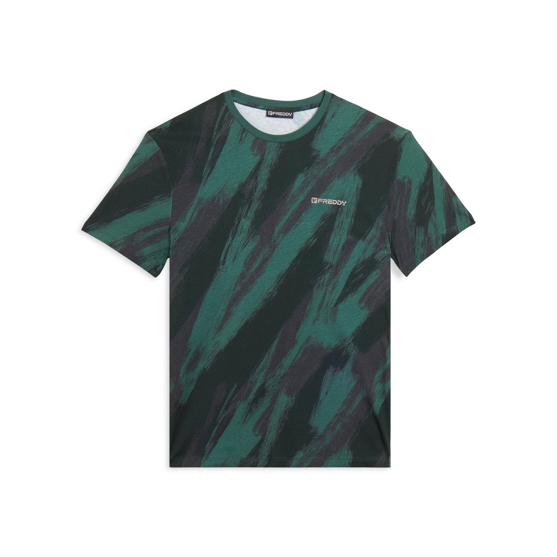 8034170777655 - T-Shirt mit Pinselstrich-Print aus Baumwolle Freddy