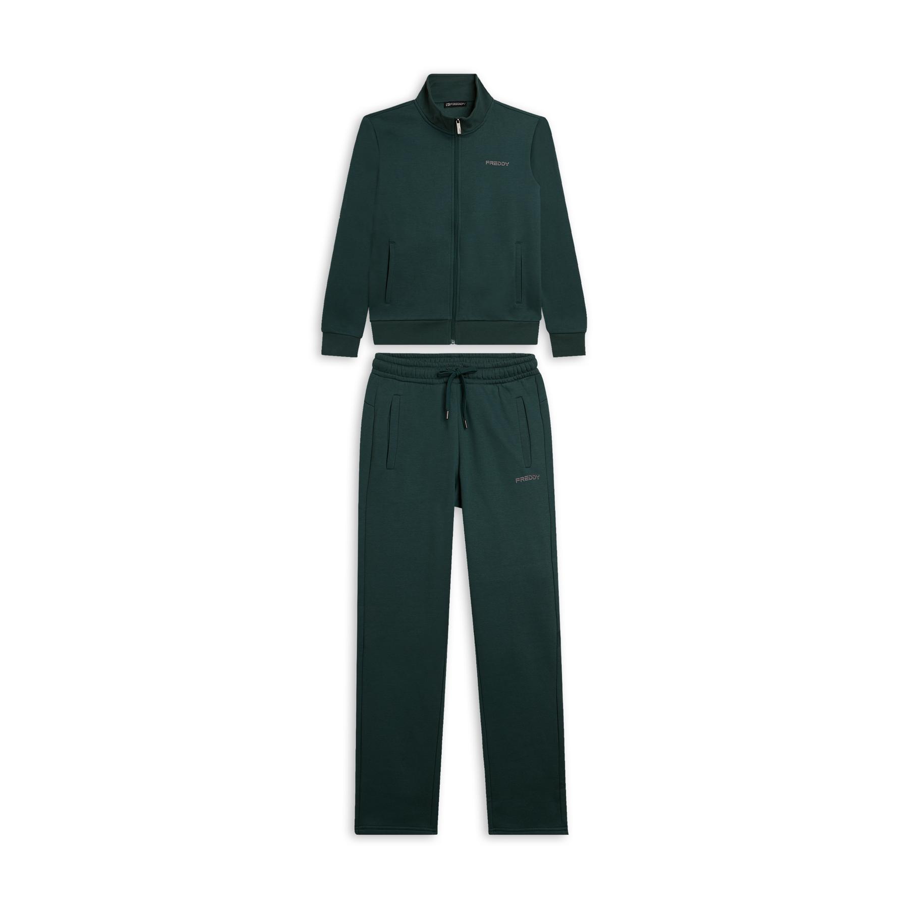 8034170993086 - Kompletter Reißverschluss-Fleece-Jogginganzug mit Stehkragen und geradem Bein Freddy