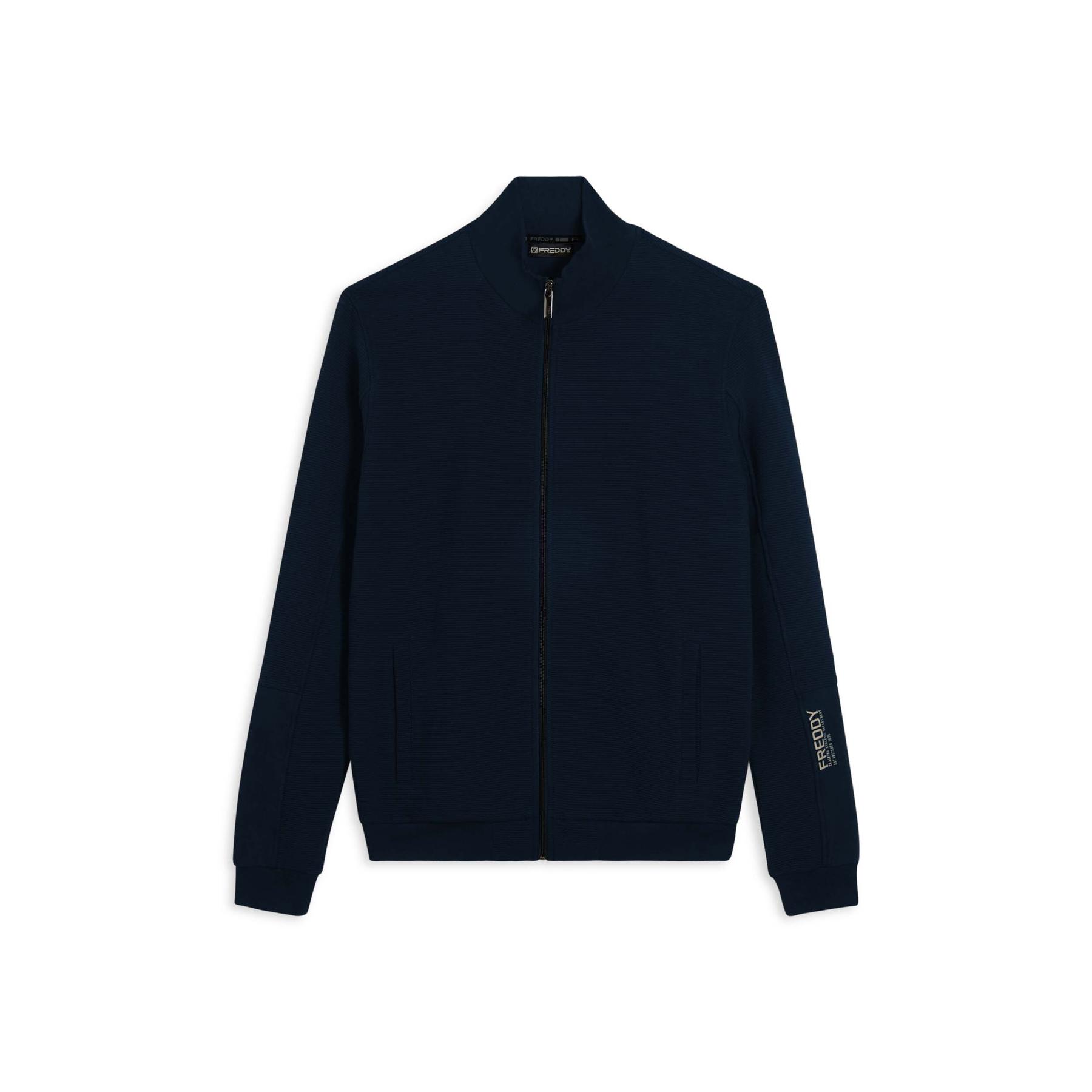 8034170813841 - Gestreifter Zip-Hoodie mit Druck auf dem Ärmel Freddy