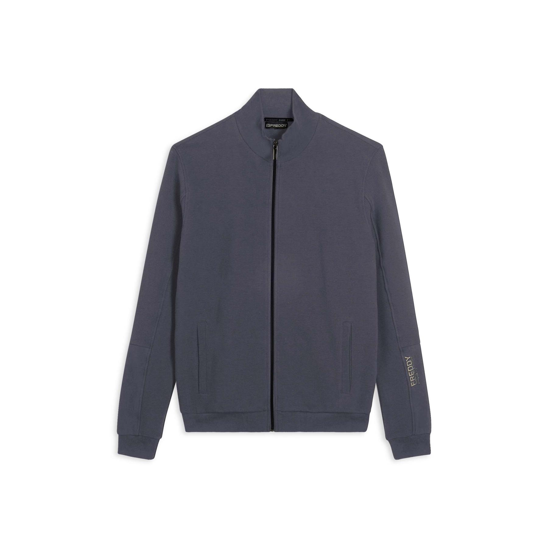 8034170777952 - Gestreifter Zip-Hoodie mit Druck auf dem Ärmel Freddy