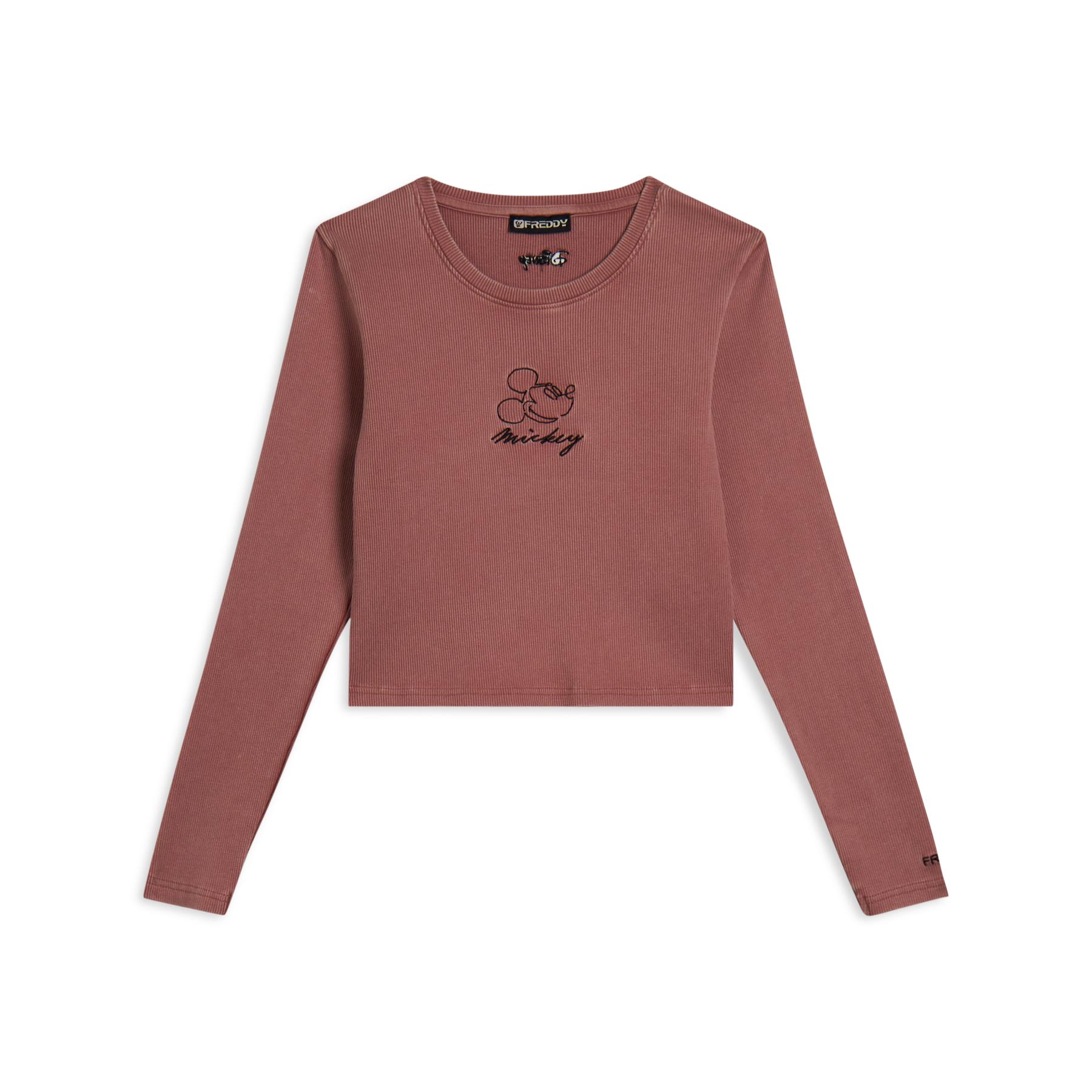 8034170789962 - Crop-Top mit Stickerei langärmlig für Damen Disney