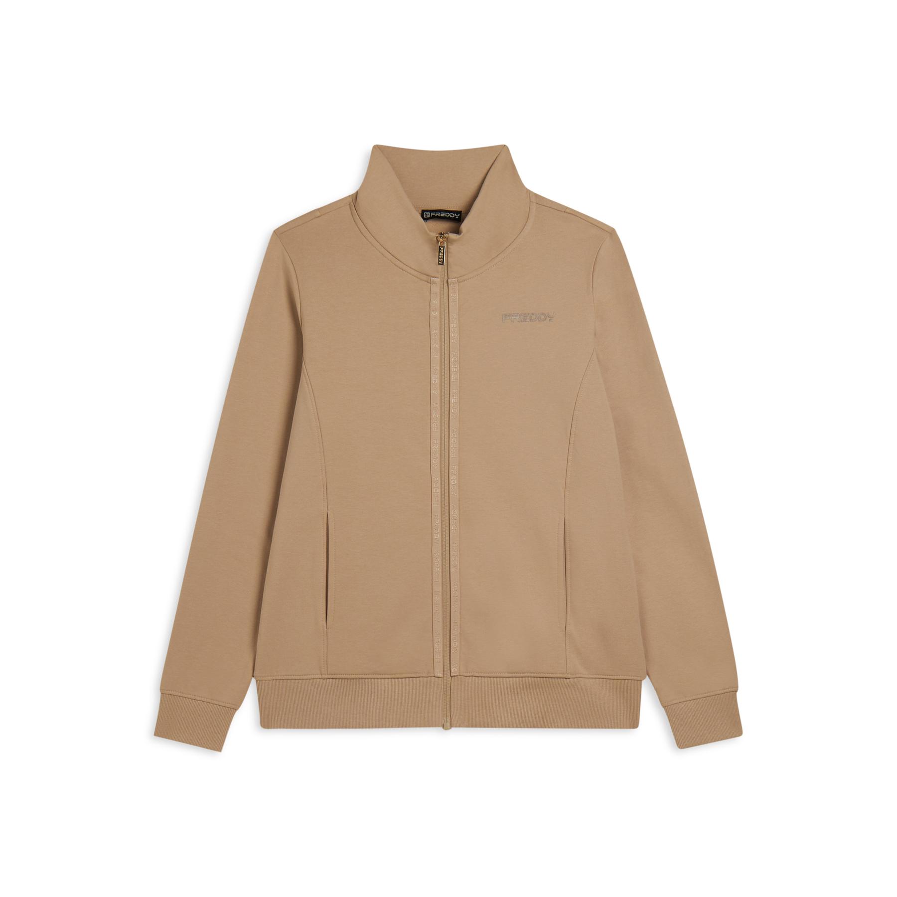 8034170410354 - Damen Sweatshirt mit Stehkragen und minimalistischem Logo Freddy