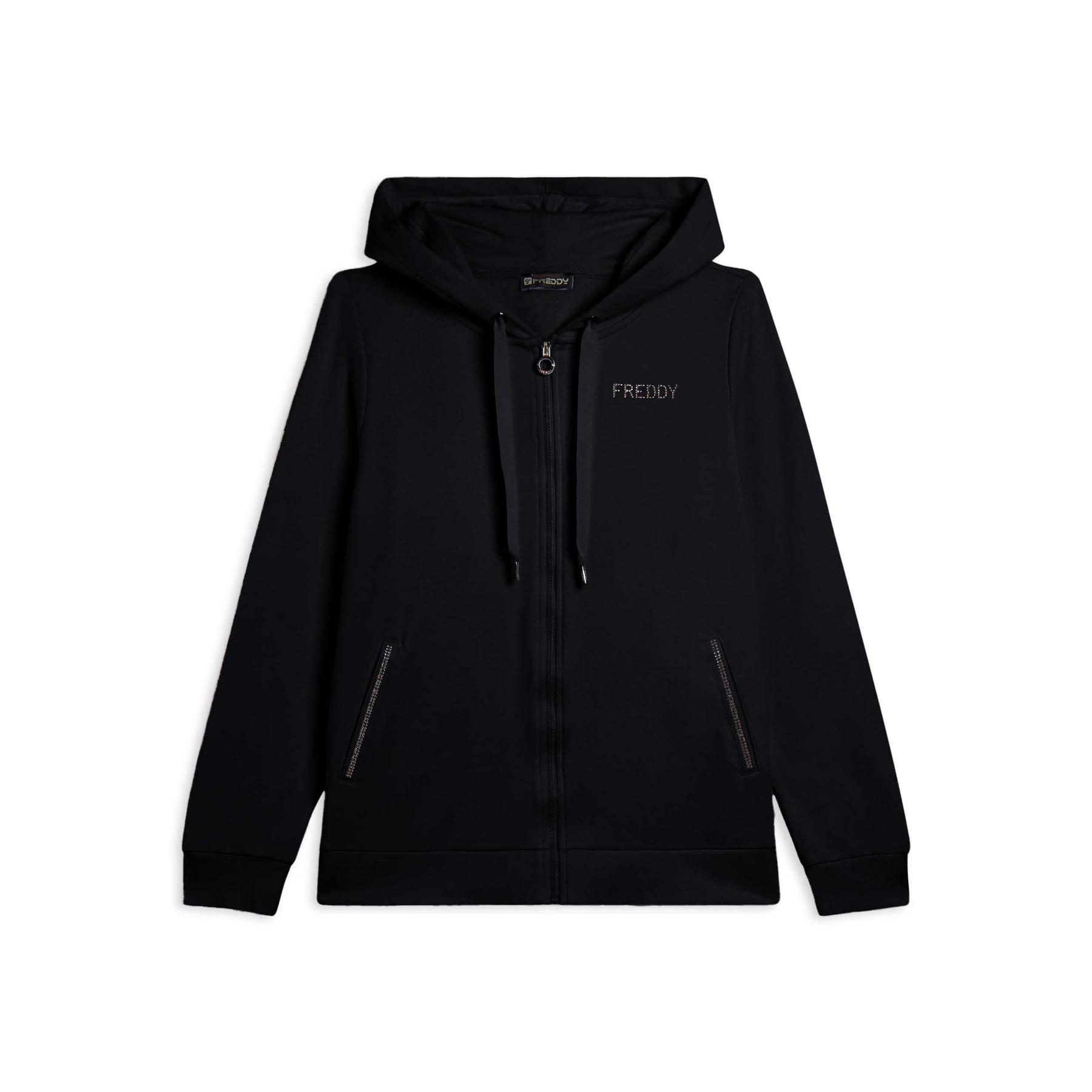 8034170705825 - Damen Kapuzenpulli mit bicolor Glitzer Freddy