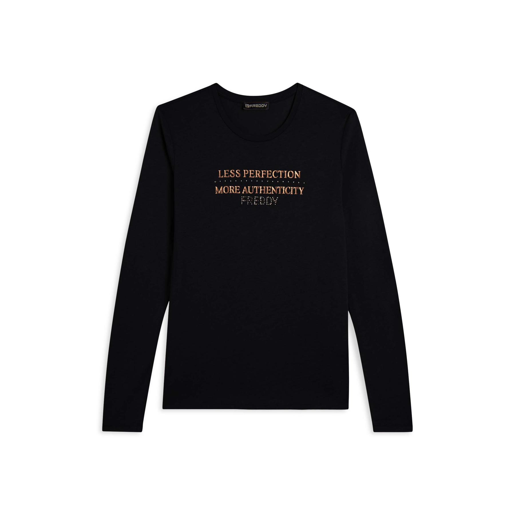 8034170262151 - Langarm-T-Shirt mit Metallic-Graphics für Frauen Freddy