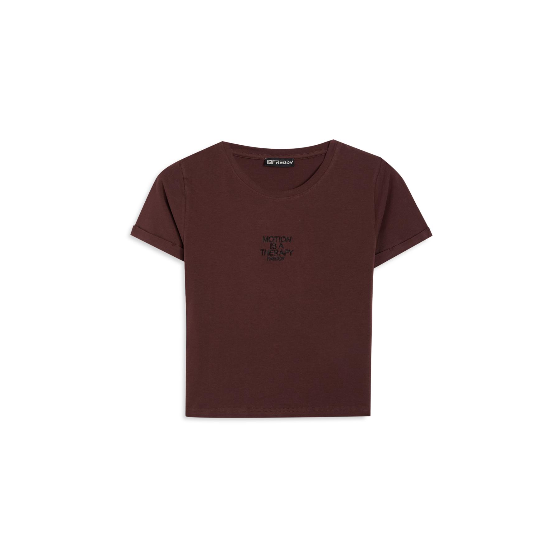 8034170799985 - Figurbetontes T-Shirt mit besticktem Aufdruck für Damen Freddy