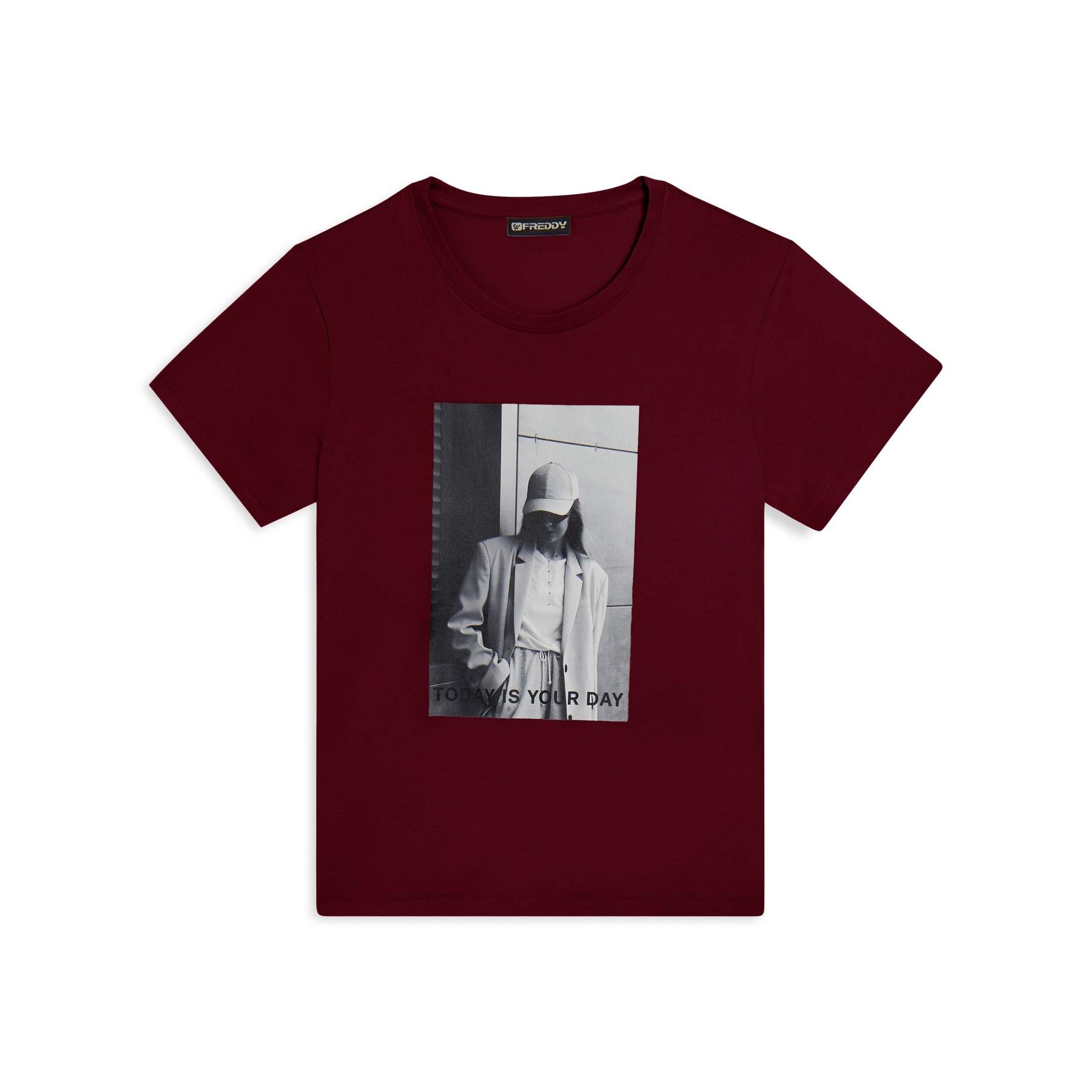 T-shirt classico con stampa fotografica donna