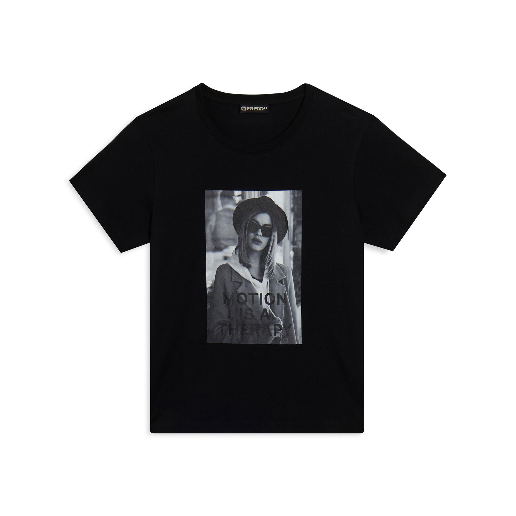 T-shirt classico con stampa fotografica donna