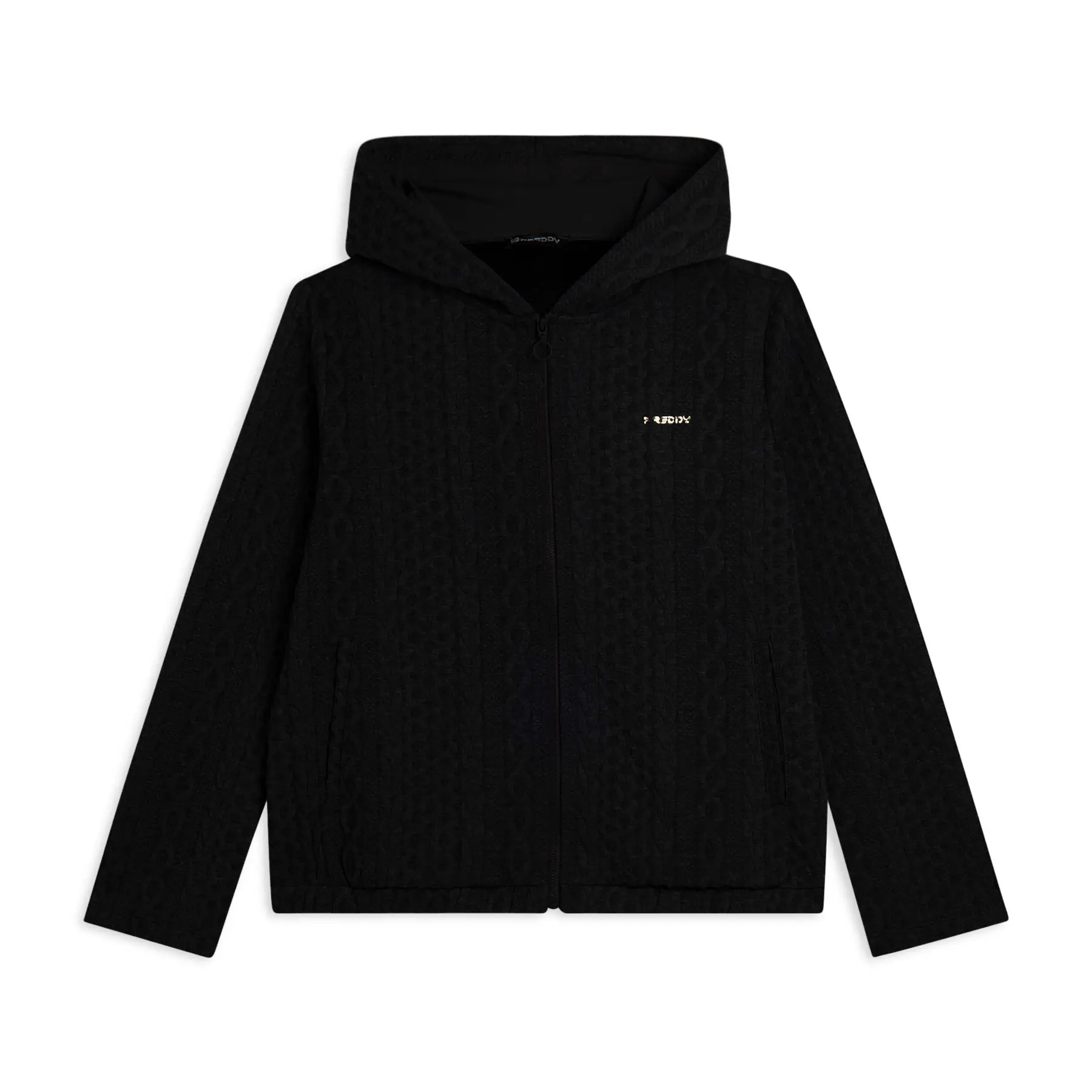 8034170723690 - Damen Sweatshirt mit Kapuze aus technischem Gewebe in Strickoptik Freddy