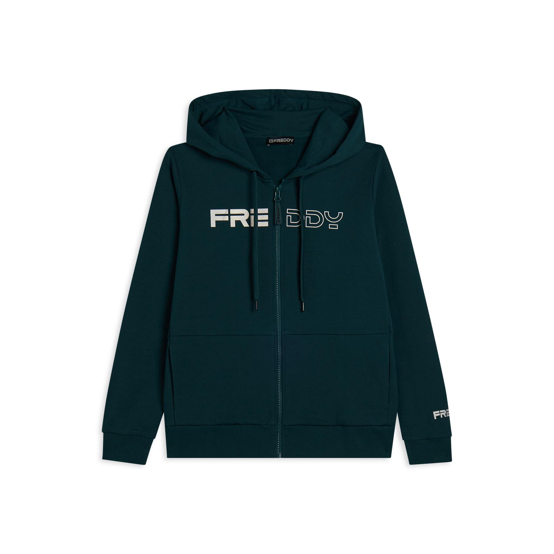 8034170263547 - Damen Hoodie mit Reißverschluss und Perlen-Logo Freddy