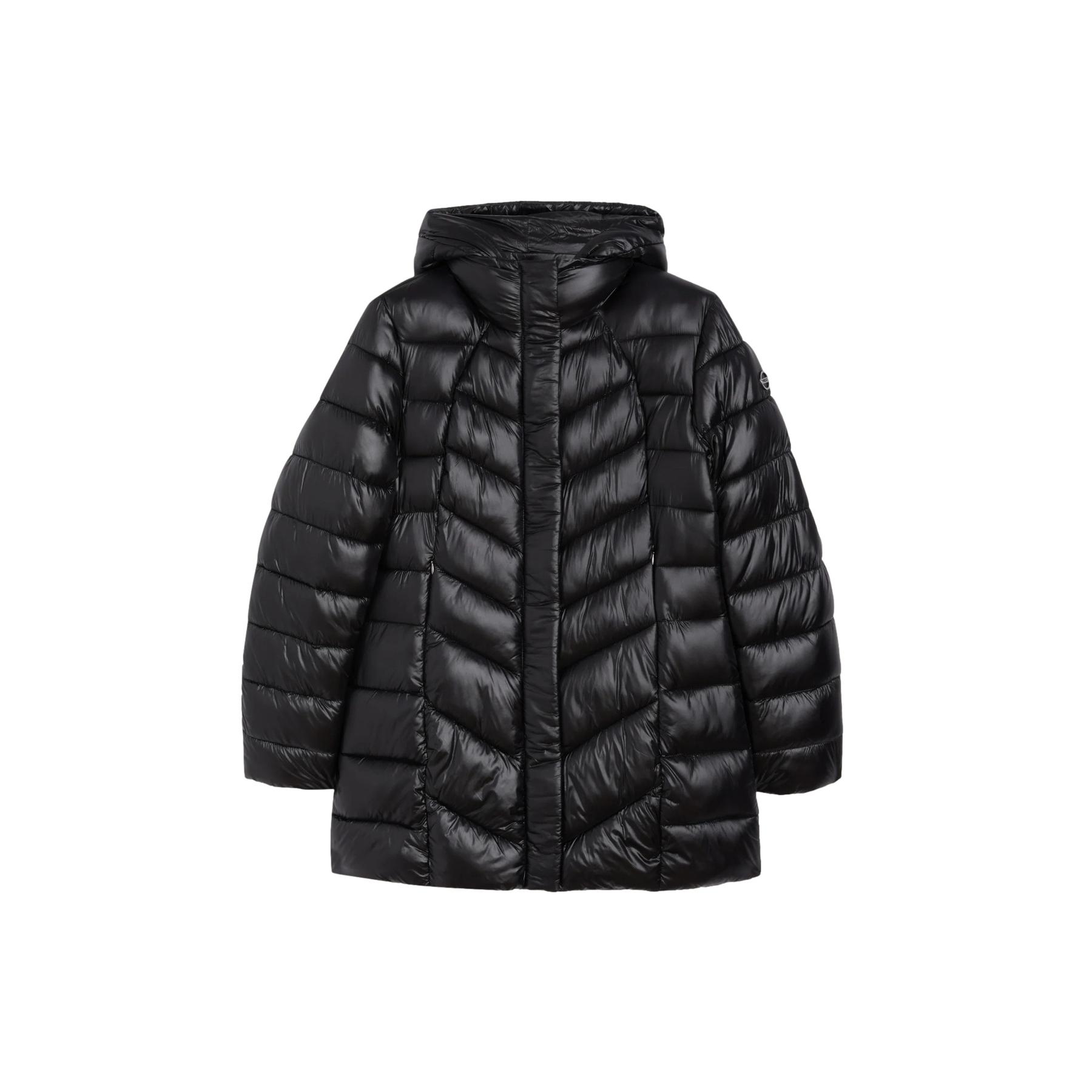 Giubbotto con cappuccio e bottoni a pressione donna