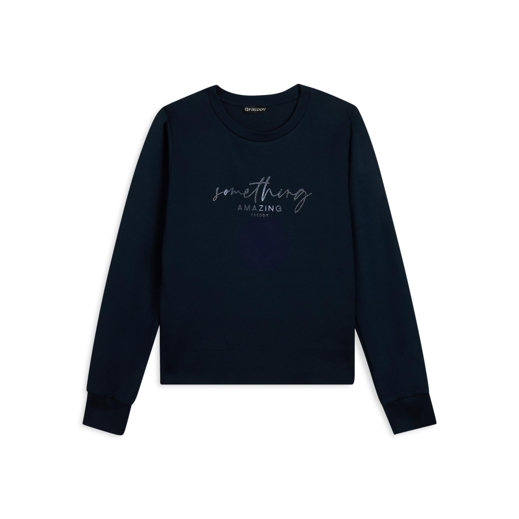 8034170188284 - Rundhals-Sweatshirt aus Viskose mit Glitzer für Damen Freddy