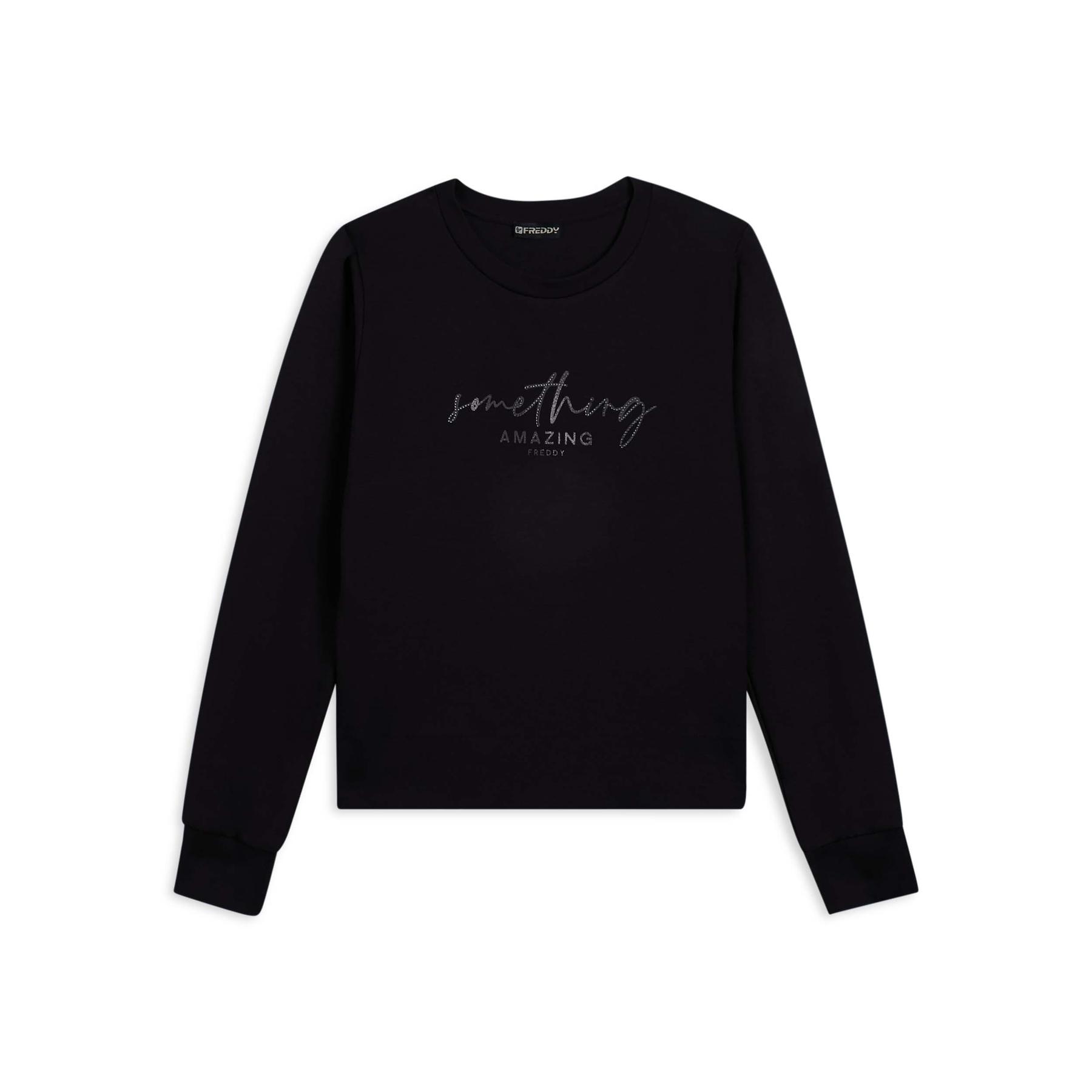 8034170726868 - Rundhals-Sweatshirt aus Viskose mit Glitzer für Damen Freddy