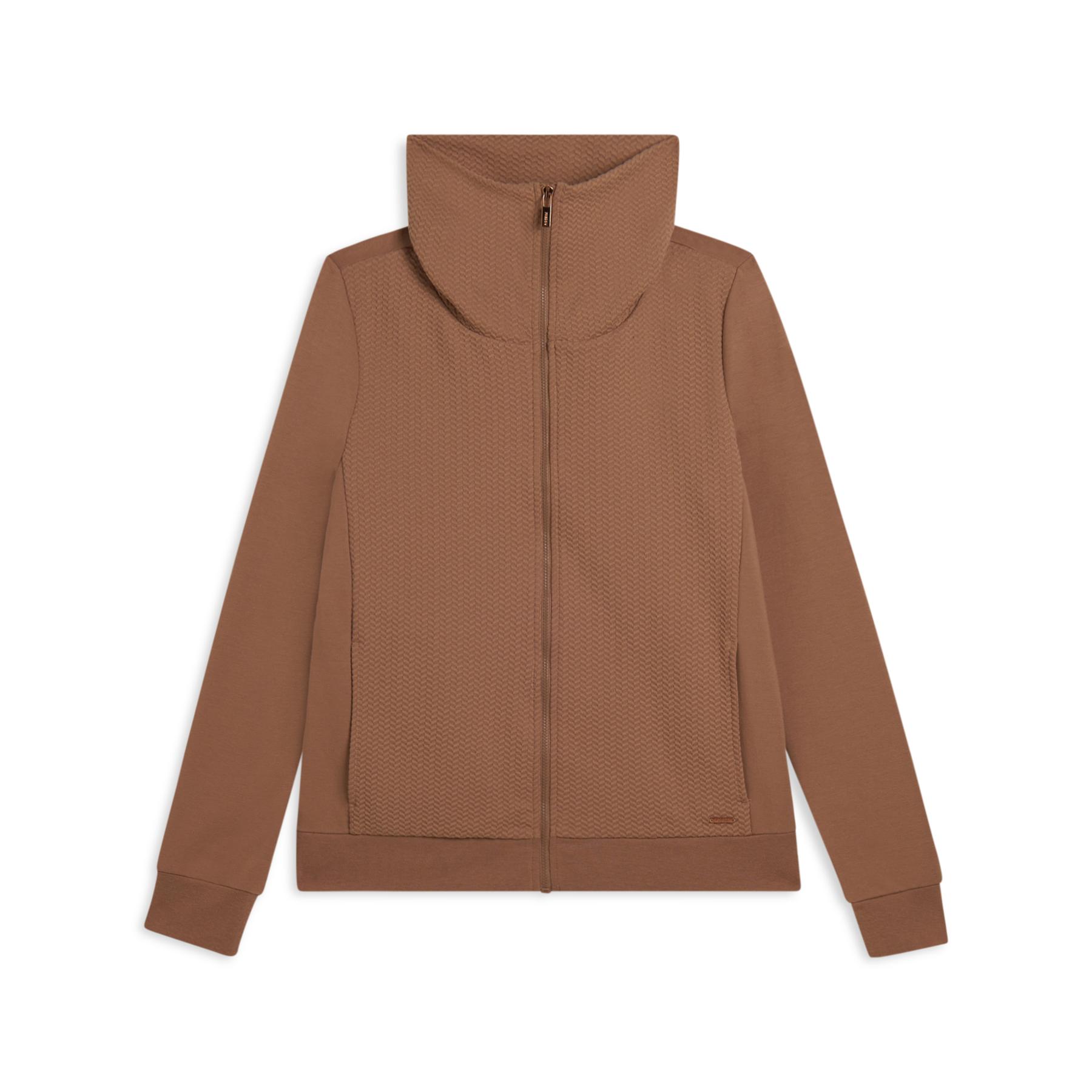 Felpa con zip e col alto con dettagli decorativi in micro-tresse donna