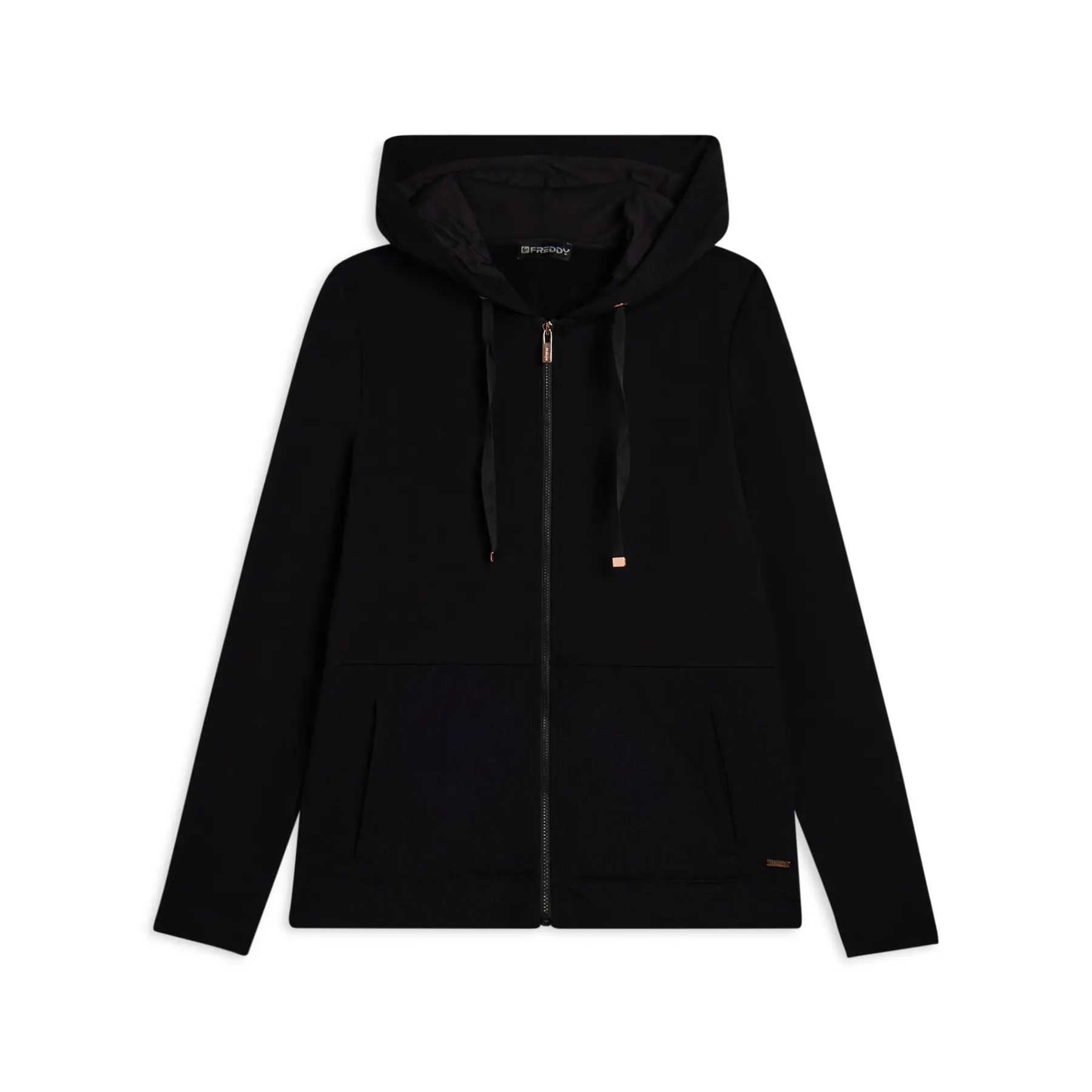 8034170204069 - Kapuzensweatshirt mit dekorativen Mikroflechtstücken für Damen Freddy